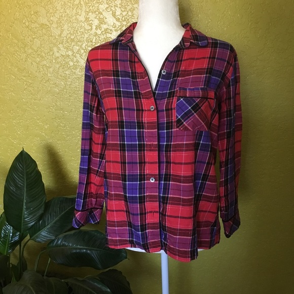 Victoria’s Secret Plaid Pajama Flannel - Picture 1 of 3